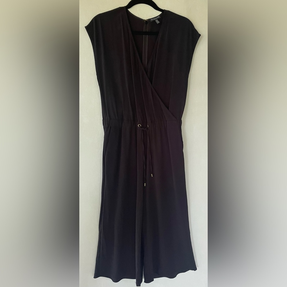 EILEEN FISHER Black Sleeveless Drawstring Waist Culote Jumpsuit Size PS Luxe